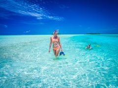 Snorkletur i verdens vakreste lagune på øya Aitutaki i Stillehavet.