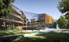 For Finansparken i Stavanger er det benyttet en modifisert null-profil. Render: Helen & Hard Arkitekter og SAAHA arkitekter.