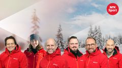 Her er noen av ekspertene som skal gi deg de beste analysene av sportsarrangementene i vintersesongen 2019-2020: (F.v.) Torgeir Bjørn (langrenn), Liv Grete Skjelbreid (skiskyting), Christian Nilssen (hopp), Thomas Lerdahl (alpint), Andreas Stabrun Smith (skiskyting) og Jann Post (langrenn).

FOTO: NRK