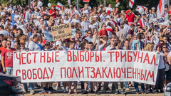 Protest mot Lukashenko, 16 August. Minsk, Belarus