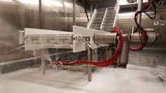Systemet for robotisert vasking av lakseslakteri som ble utviklet gjennom de to doktorgradsavhandlingene hos Optimar er spesielt designet for tøffe forhold med høy fuktighet og sterke kjemikalier.