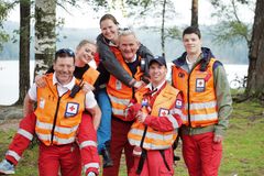 Frivillige fra Røde Kors Hjelpekorps på Friluftslivets dag på Sognsvann i Oslo den 1. September 2019. (Foto: Hedvig Kolboholen)