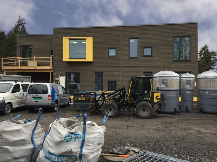 Lia barnehage (under utbygging) er case i forprosjektet om utslippsfrie byggeplasser med Omsorgsbygg som byggherrer og Skanska som entreprenør. Foto: SINTEF Byggforsk