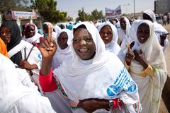 Kvinner i El Fasher nord i Darfur marsjerer mot kjønnsbasert vold. Foto: UN Photo/Albert Gonzalez Farran.