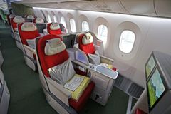 Business class i Ethiopian Airlines sin Boeing 787 Dreamliner. (Foto: Avinor)