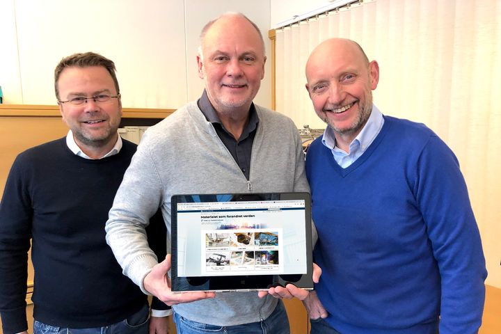 Hans Olav Meen Nilssen, Bjørn Glenn Hansen og Per Henning Graff utgjør fagredaksjonen i «Fagbok i glassfaget».