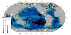Sedimenttykkelse på havbunnen. Kilde: World Data Service for Geophysics