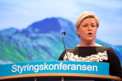Finansminister Siv Jensen på Styringskonferansen. Foto: Torstein Bøe / 
NTB