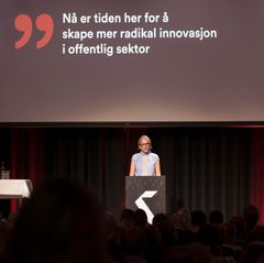 Innovasjonstalen 2017 på Sentralen i Oslo. Anita Krohn Traaseth holder innovasjonstalen. FOTO: TOM HANSEN