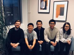 The Sunmapper team, from left: Maxim Khomiakov, William Dashan Gan, Diem Hoang Nguyen, Mingjia Shi, Angela Euscher