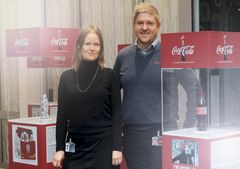 Camilla Carlsson og Magnus Godiksen starter i nye roller hos Coca-Cola Enterprises. Foto: Coca-Cola Enterprises Norge AS