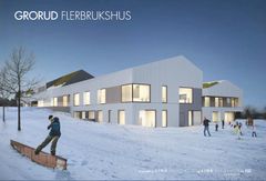 Grorud flerbrukshus blir et foregangsprosjekt i Kultur- og idrettsbygg og Oslos «grønneste byggeprosjekt» når det starter opp i begynnelsen av 2018. Illustrasjon: LINK arkitektur