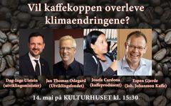 Paneldeltakerne i kaffesamtalen tirsdag 14. mai kl. 15:30 på Kulturhuset i Oslo.