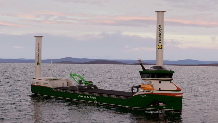 With Orca er designet for å anvende hydrogen som drivstoff. Skipet er ett av de ti som har mottatt støtte fra Enova. (Illustrasjon: Norwegian Ship Design Company).