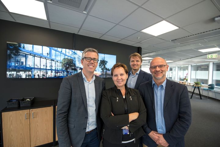 Fra venstre: Svenn Erik Edal, Deloitte, Anne Jacobsen, NCE Media, Jon Osvald Harila, Deloitte og Svein Frotjold, Deloitte.