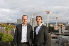 Morten Grongstad, adm. direktør i AF Gruppen (t.v.) og Jørgen Evensen, adm. direktør i Betonmast
