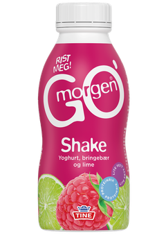 Go’morgen® Shake yoghurt med bringebær og lime 250 g