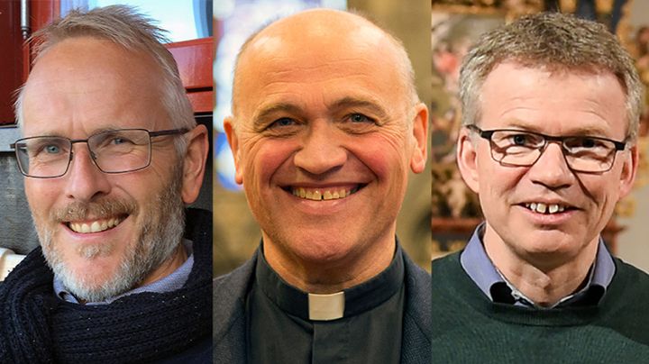 En av disse tre blir denne uken tilsatt som ny biskop i Tunsberg bispedømme, fra venstre: Kjetil Haga, Jan Otto Myrseth eller
Øystein Magelssen.