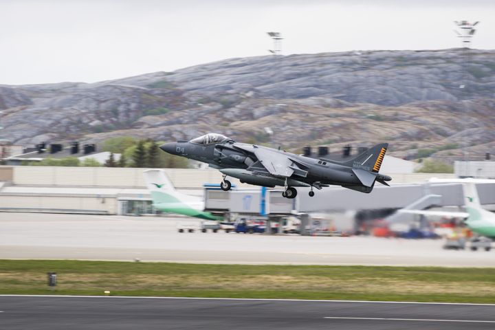 Amerikansk jagerfly på Bodø lufthavn i forbindelse med Trident Juncture. Foto: Forsvaret