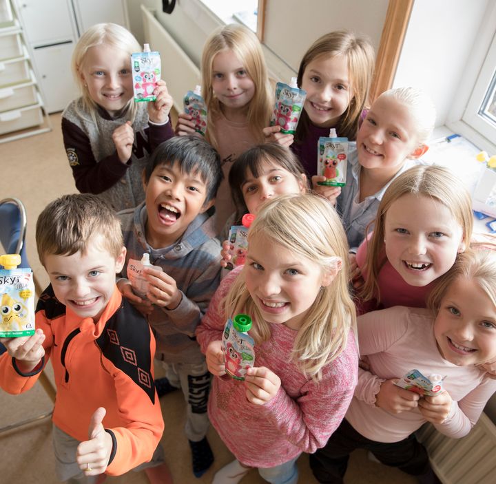 Barna ved Kirkevoll SFO i Fana ble veldig stolte av å motta prisen for årets innovasjon