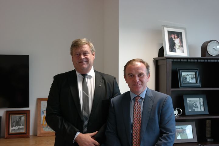 Fiskeriminister Harald T. Nesvik møtte sin britiske kollega George Eustice i september 2018. Foto: NFD