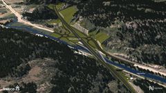 Det skal bygges flere motorveikryss for å lede trafikken effektivt fra dagens E39 og over på ny. Bildet viser kryssløsning ved Monan i Søgne.