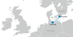 Kraftforbindelsen kobler sammen kraftnettene i Sverige og Tyskland.