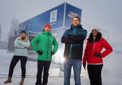 KLAR FOR VM: Petter Northug sammen med Marius Skjelbæk, Siri Avlesen-Østli og Ida Moseng er klare for ski-VM i Seefeld for TV 2. Foto: Jan-Petter Dahl, TV 2.
