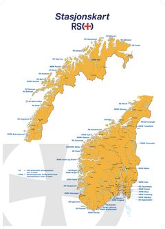 Oppdatert stasjonskart 2018 for Redningsselskapet etter åpning av ny skøytestasjon i Mehamn, Finnmark.