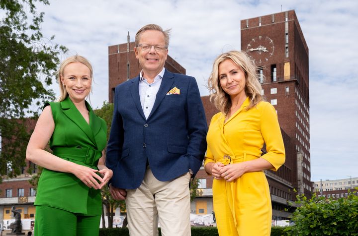 Linn Wiik, Arill Riise og Cathrine Fossum blir sentrale i TV 2 sin dekning av valget. Foto: Espen Solli, TV 2.