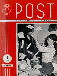 En ung Wenche Myhre frontet innføringen av postnummer i etatsorganet Post.