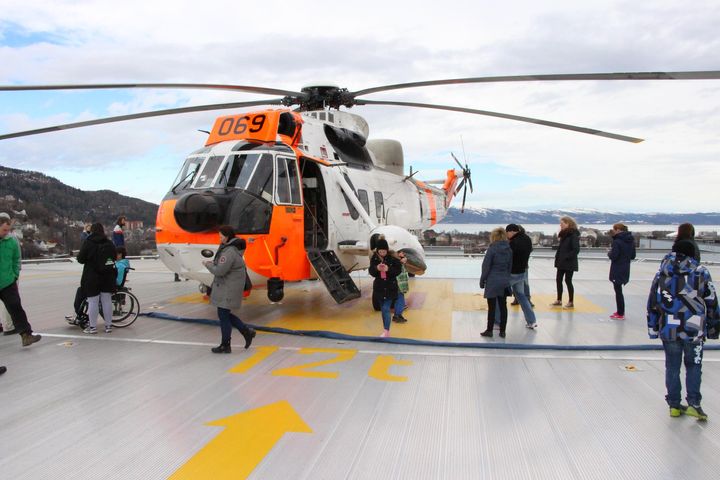 Sea King Helikopter på St. Olavs Hospital.