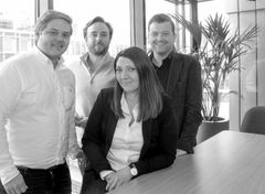 Her er Amedias nye programmatiske lederteam. Fra venstre: Lasse Fosshaug, Martin Frost, Karina Lundberg og Karl Espen Iversen.