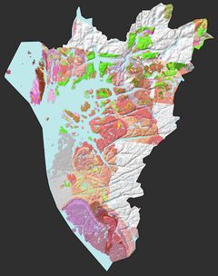 Store deler av berggrunnen i Rogaland fylke er nå kartlagt i målestokk 1:50 000. Bilde fra NGUs berggrunnsdatabase.