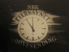 Pausebilde fra prøvesending 1958. Foto: NRK