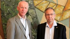 Fra venstre: vassdrags- og energidirektør Per Sanderud i NVE og vegdirektør Terje Moe Gustavsen i Statens vegvesen