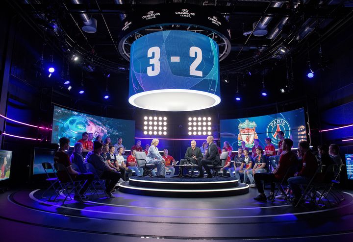 I går kveld ble den første Champions League-sendingen sendt på TV 2 Sport1 og TV 2 Sumo. Foto: Helge Skodvin, TV 2.