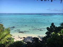 Det er ikke noe å si på utsikten fra frokostbordet på Pacific Resort på øya Aitutaki.