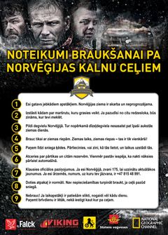 Fjellveireglene på latvisk. Foto: National Geographic Channel