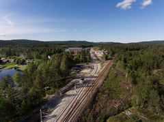Jernbanesporet til VOSS Water på Iveland i Aust-Agder.  Foto: Vegard Hodne, Iveland kommune.