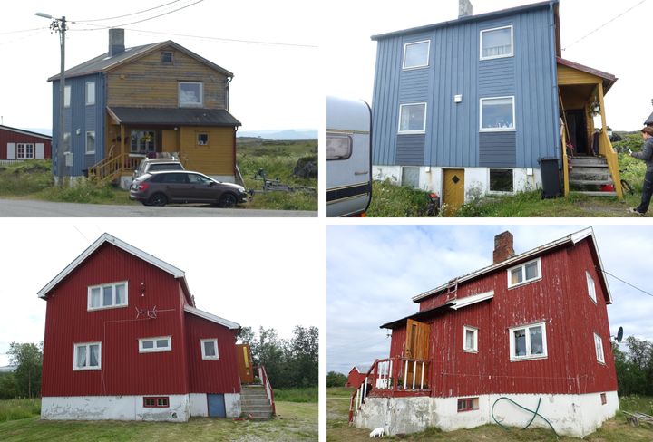 Studien tar utgangspunkt i to gjenreisingshus og boligeiere med konkrete behov for gode råd om oppgradering. De to husene ligger i Gamvik (øverst) og Børselv (nederst). Foto: SINTEF Byggforsk