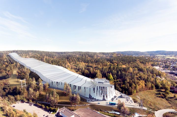 Det har vært flere bygningsfysiske utfordringer ved prosjekteringen av Norges første innendørs skihall. Dette blir ett av temaene på konferansen. Ill.: Halvorsen & Reine AS / BetonmastHæhre