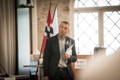 Politisk analytiker Aslak Bonde ledet debatten på Frivillighet Norges årsmøte på Røde Kors huset den 13. juni 2018