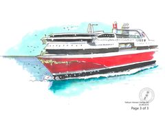 Illustrasjon av skipene med nye lugarer. Illustrasjon: Falkum Hansen Design AS
