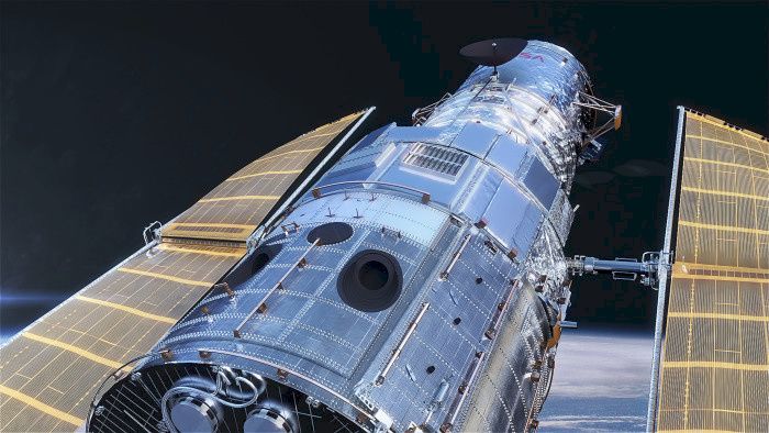 Illustrasjon av Hubble-teleskopet i verdensrommet. (Foto: National Geographic Channel)