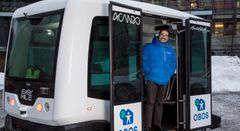 OBOS setter opp Norges første rute med selvkjørende busser. På bildet: Daniel  Kjørberg Siraj, konsernsjef i OBOS. Foto: Morten Bendiksen.