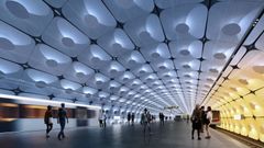 Arkitektene Zaha Hadid Architects og A-lab slik de ser for seg Fornebuporten stasjon. Foto: Fornebubanen