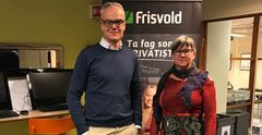 PÅ BESØK. Konsernsjef (Erik Brandt) var på besøk hos Frisvold Privatgymnas i Tromsø og rektor (Turi Sandbakken) i midten av forrige uke.