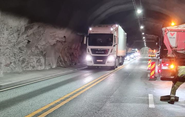 Slik så det under tunnelarbeidene i Mastrafjord for noen uker siden. Nå står Byfjordtunnelen for tur. Foto: Bjørn I Andersen, Statens vegvesen