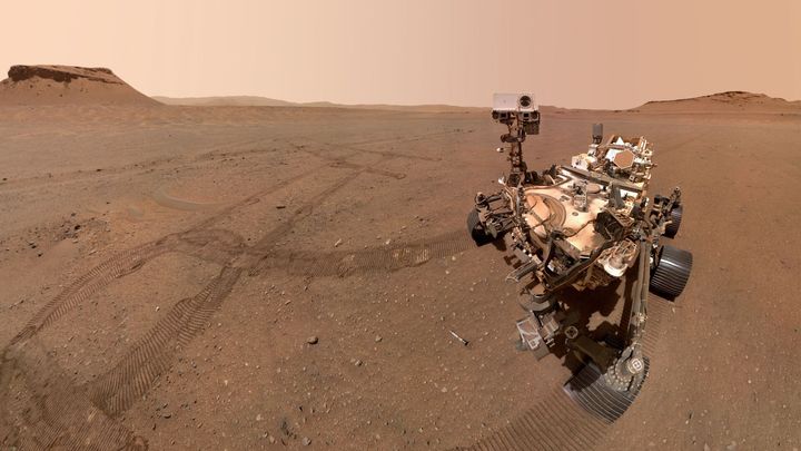 En "selfie" tatt av Marsroveren Perseverance. Foto: NASA/JPL-Caltech/MSSS